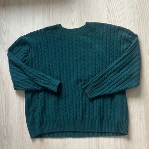 Hollister Forest Green Cable Crewneck Sweater